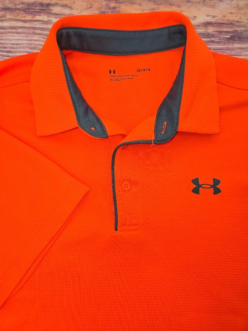 Under Armour Mens Orange Loose Fit Polo Large